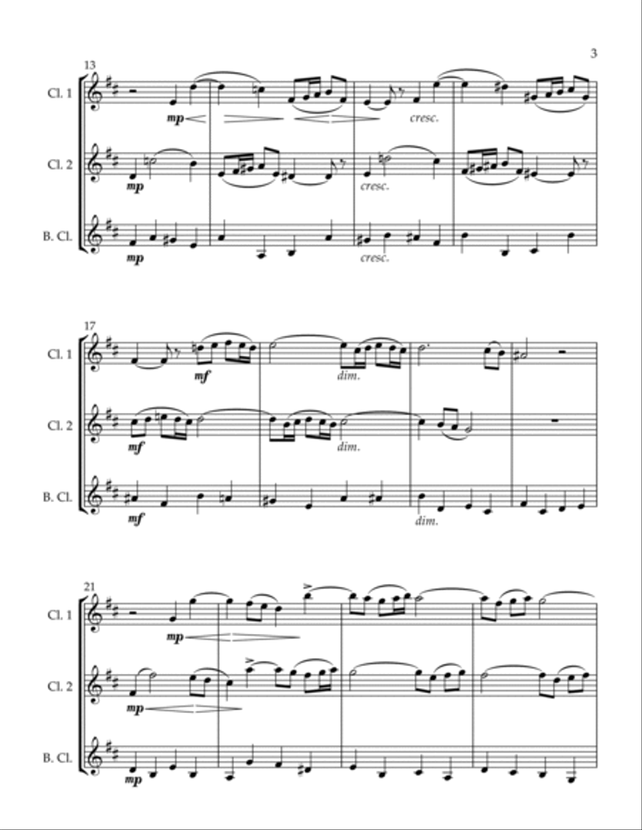 Aria from Children's Suite Op. 65 Clarinet Trio scores gallery preview page 3