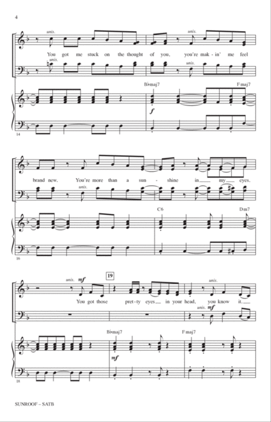 Sunroof (arr. Alan Billingsley) 4-Part scores gallery preview page 3
