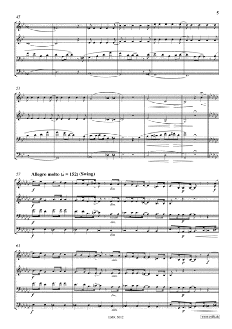 Highlights From Cats Brass Quartet scores gallery preview page 5