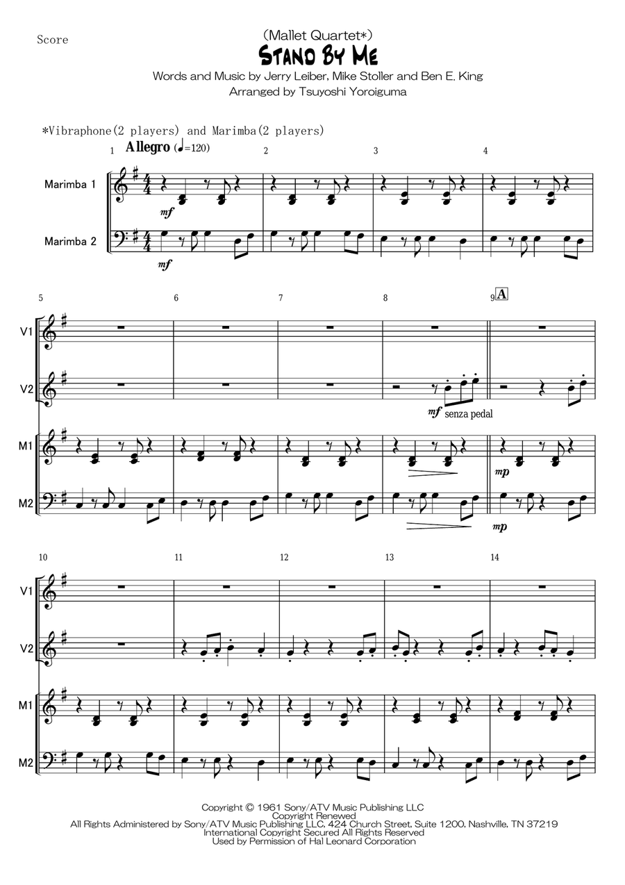 Stand By Me Marimba scores gallery preview page 1
