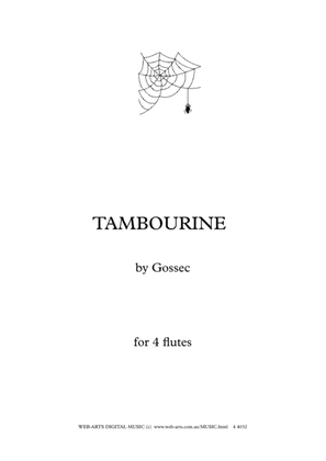 Book cover for TAMBOURINE for 4 flutes - GOSSEC