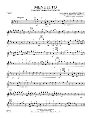 Menuetto (from Symphony Concertante) - Violin 1