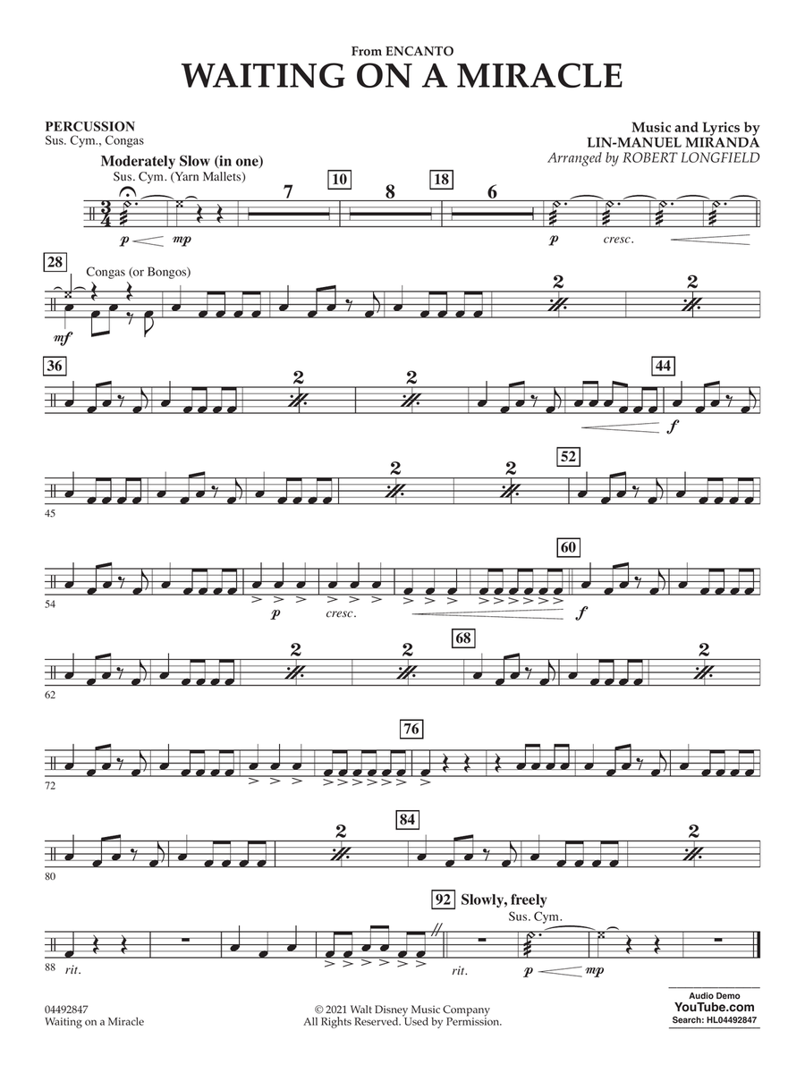 Waiting on a Miracle (from Encanto) - Percussion Orchestra scores gallery preview page 1