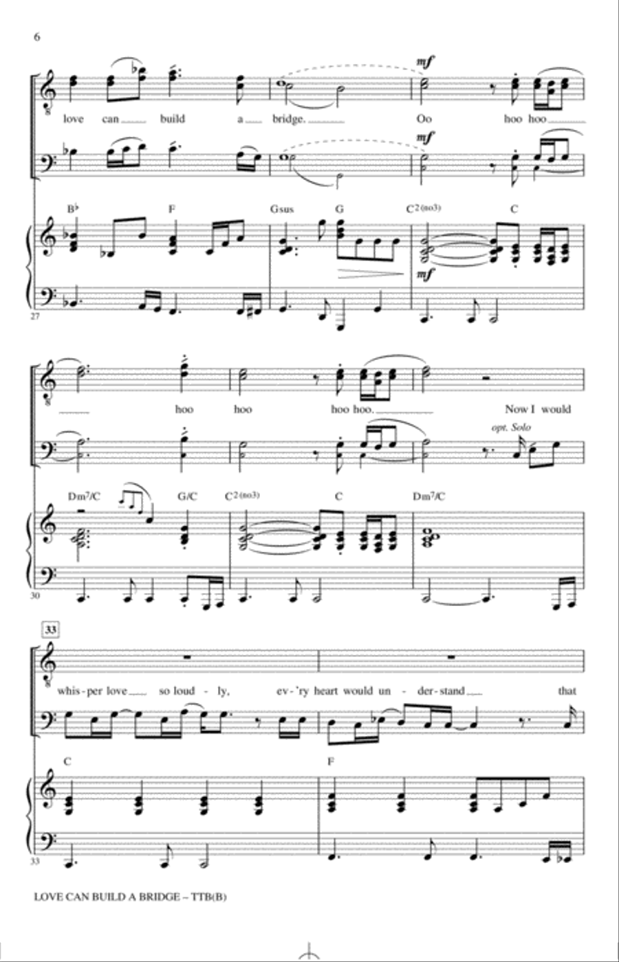 Love Can Build A Bridge (arr. Kirby Shaw) TTBB scores gallery preview page 5