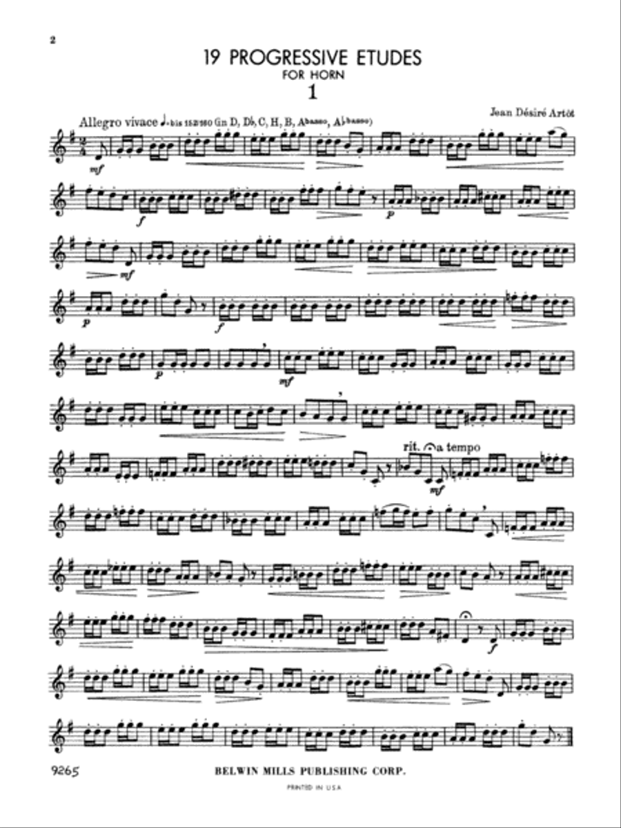 Nineteen Progressive Etudes Horn scores gallery preview page 3