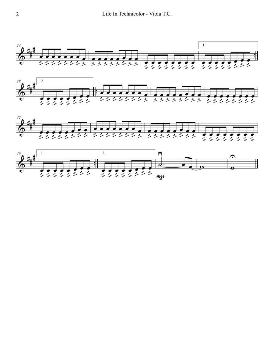 Life In Technicolor String Quartet scores gallery preview page 6