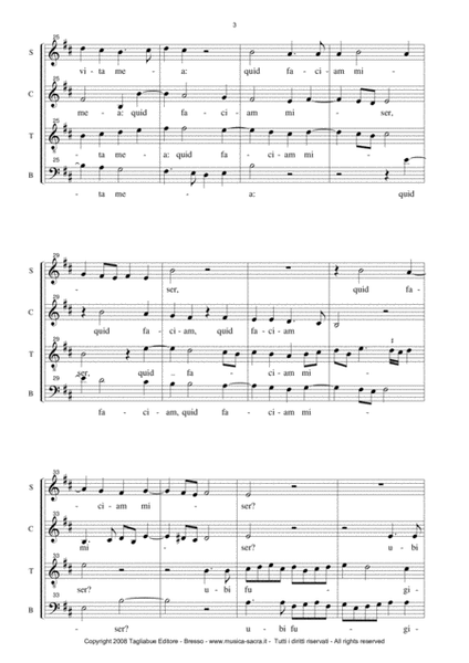 HEU MIHI - ANIMA TURBATA EST - Mottetto for SATB Chorus - Palestrina G.PL.