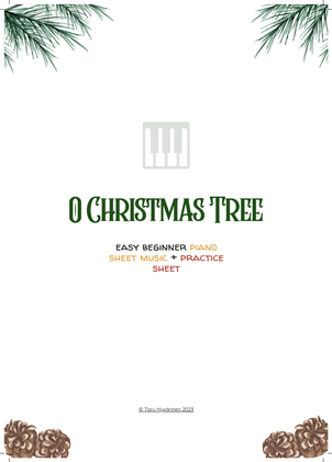 'O Christmas Tree' Easy Beginner Piano PRACTICE SHEET + Sheet Music for Kids | Christmas Carol