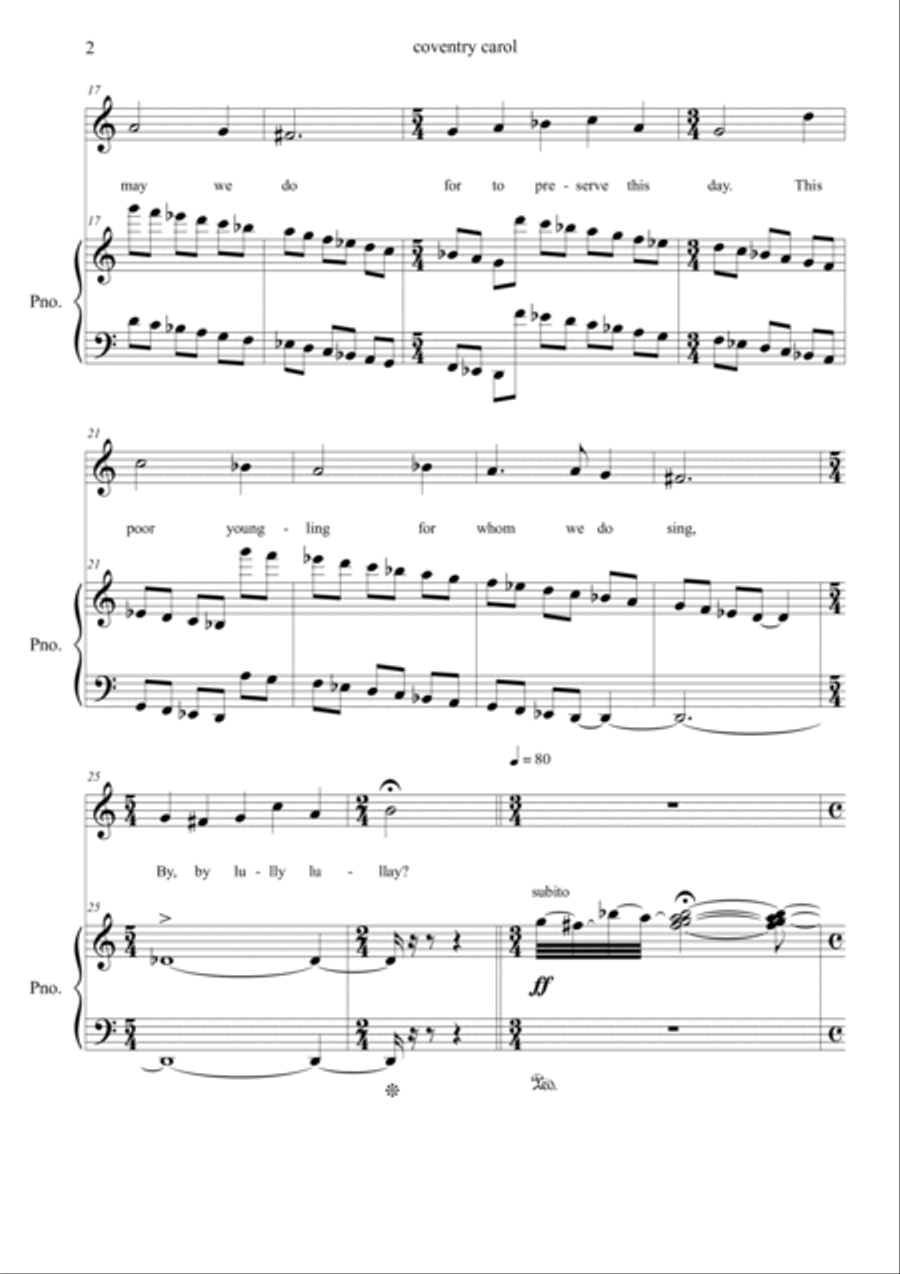 Coventry Carol Coventry Carol Voice scores gallery preview page 2