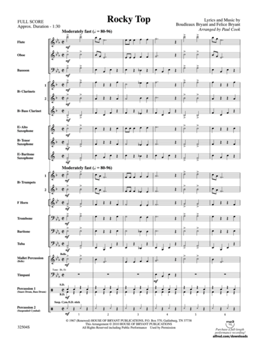 Rocky Top Concert Band scores gallery preview page 2