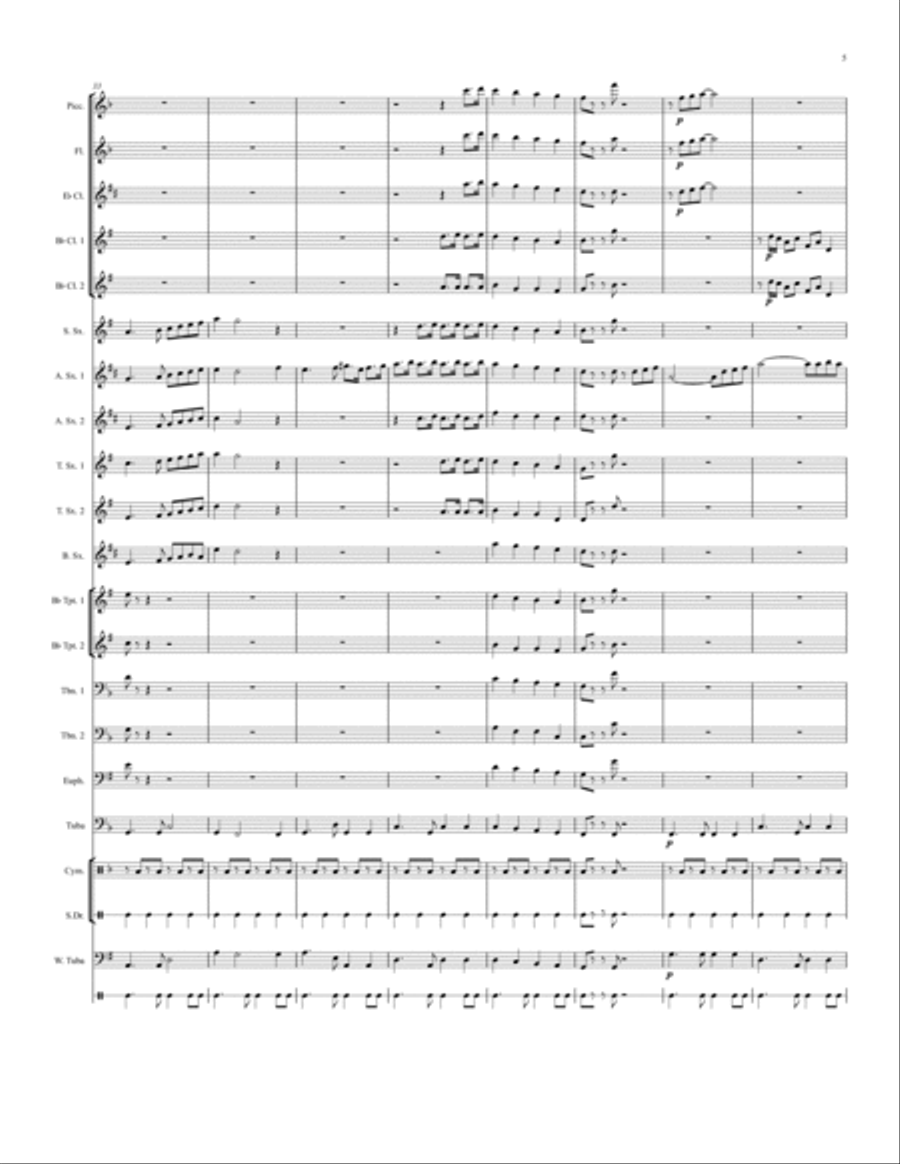 Fantasia de Adolescente (bolero) Concert Band scores gallery preview page 5