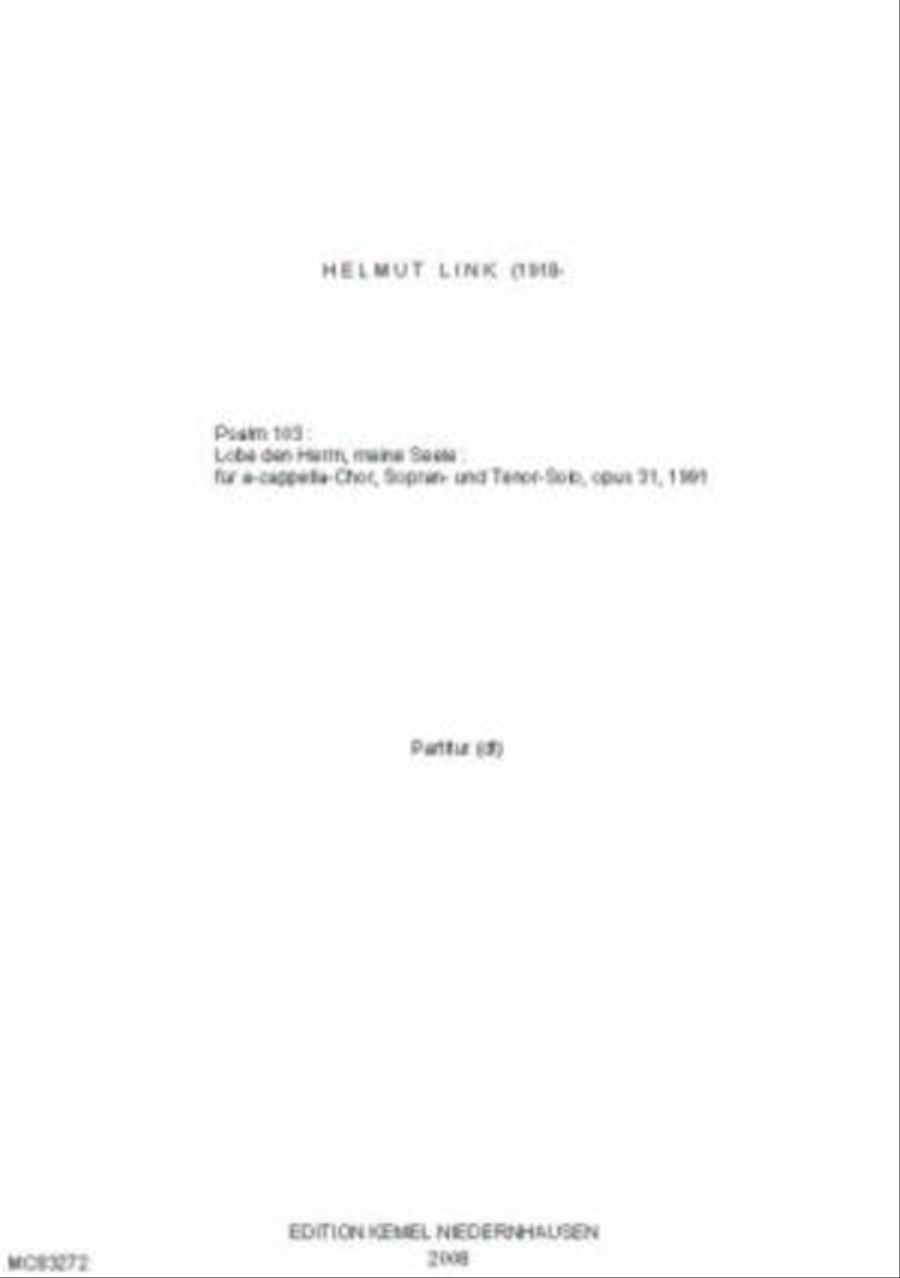Psalm 103 A Cappella scores gallery preview page 1
