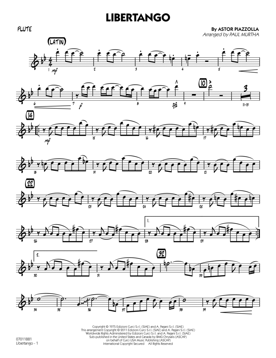 Libertango - Flute Jazz Ensemble scores gallery preview page 1