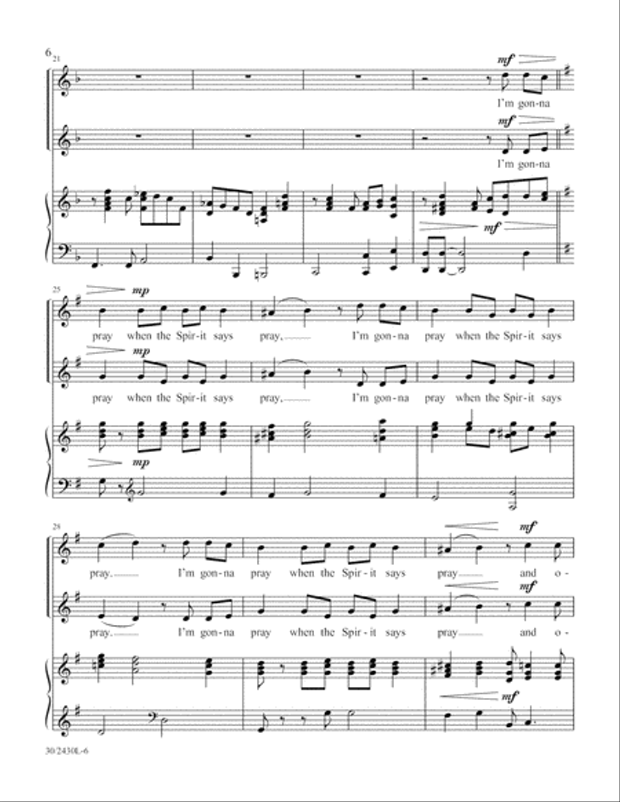 Simply Spirituals Unison Choir scores gallery preview page 7