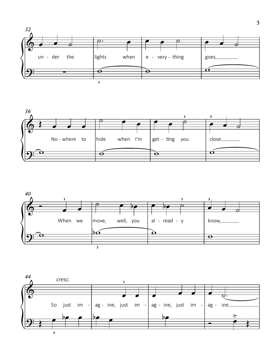 Can't Stop The Feeling from TROLLS Easy Piano scores gallery preview page 3
