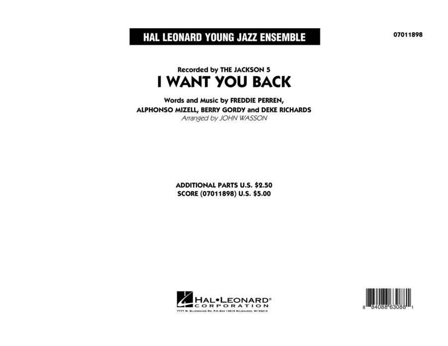 I Want You Back - Conductor Score (Full Score) Jazz Ensemble scores gallery preview page 1