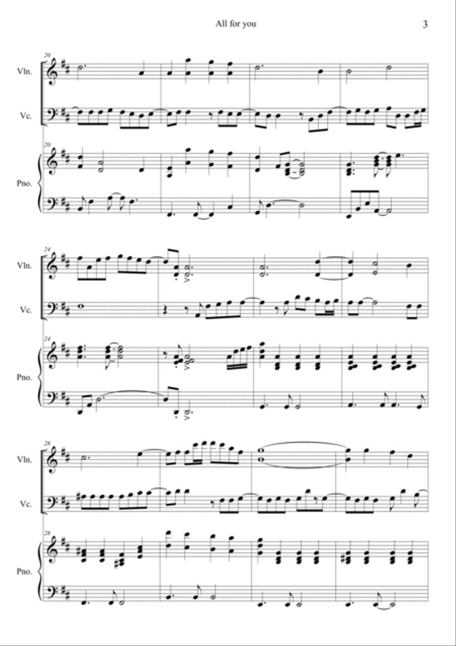 All For You All For You Piano Trio scores gallery preview page 3