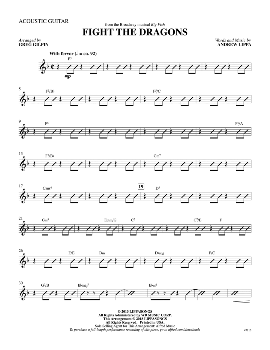Fight the Dragons: Guitar Guitar scores gallery preview page 1