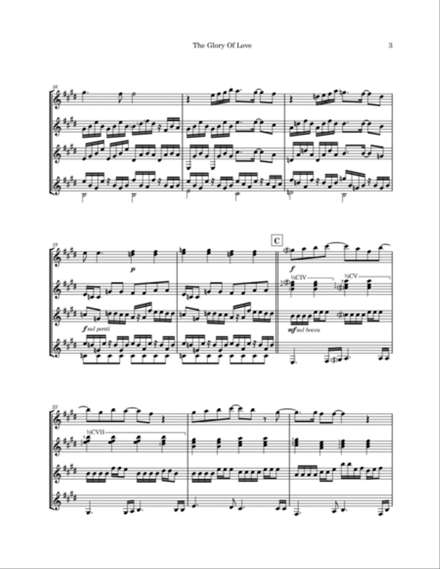 Glory Of Love Guitar Ensemble scores gallery preview page 6