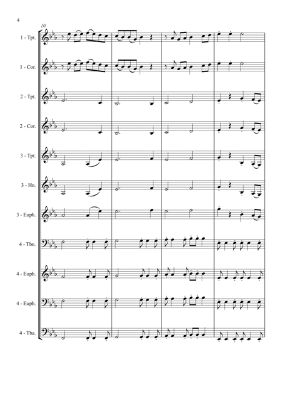 Uptown Girl Brass Ensemble scores gallery preview page 4