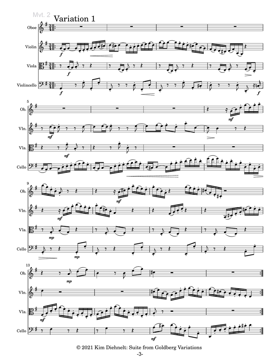 Suite from Goldberg Variations Small Ensemble scores gallery preview page 4
