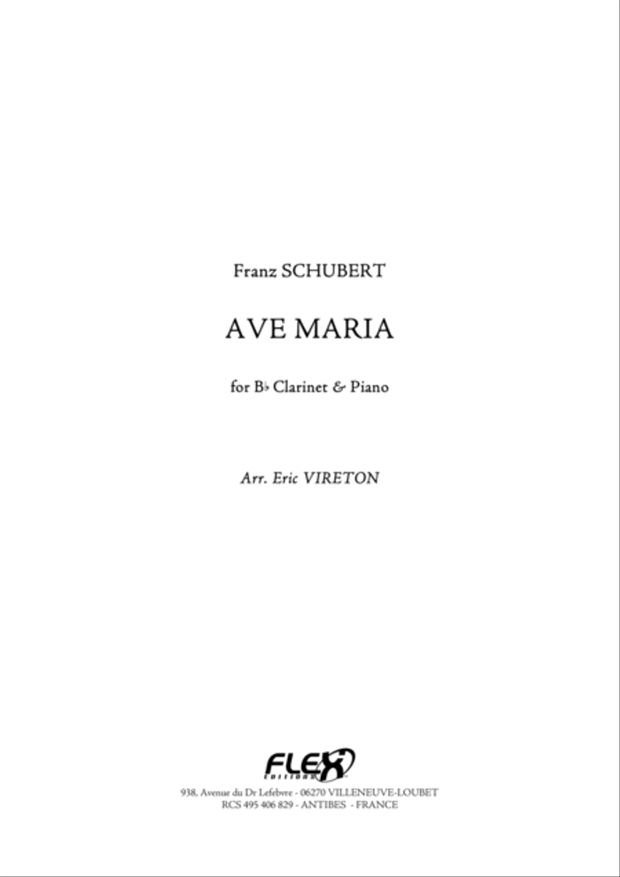 Ave Maria B-Flat Clarinet scores gallery preview page 1