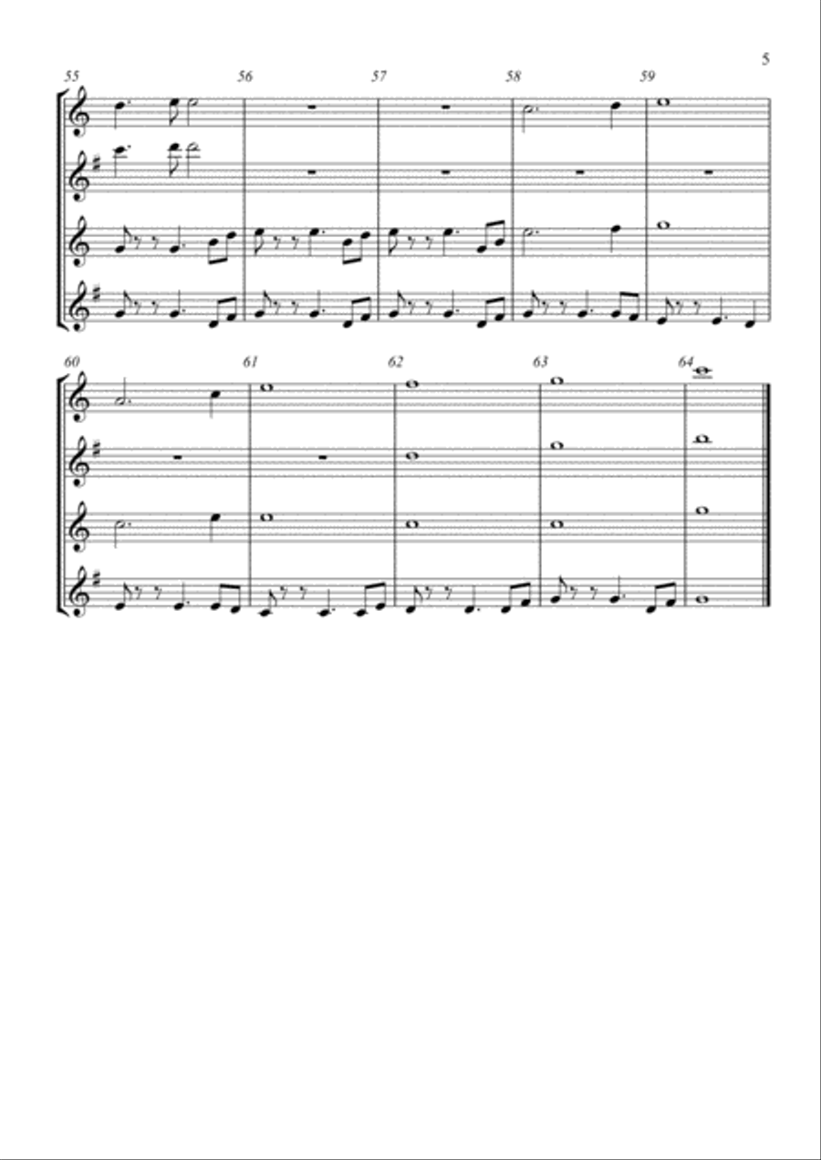 Stand By Me Woodwind Quartet scores gallery preview page 5