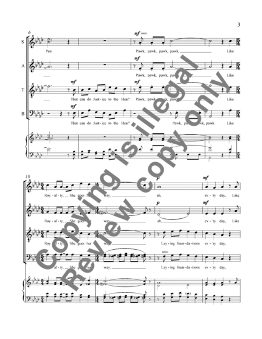 Three Bird Songs: 2. The Hen Divisi scores gallery preview page 10