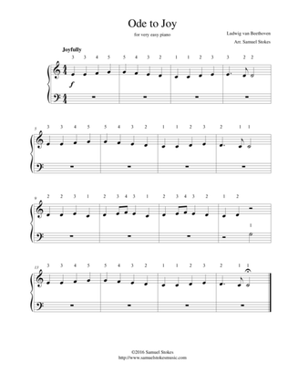 Ode to Joy (Joyful, Joyful, We Adore Thee) - for very easy piano