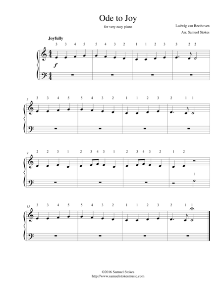 Ode to Joy (Joyful, Joyful, We Adore Thee) - for very easy piano image number null