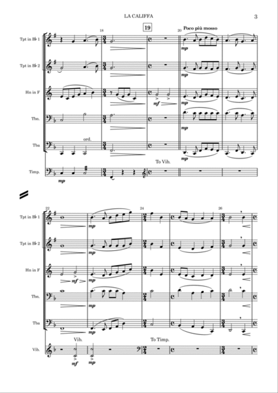 La Califfa Small Ensemble scores gallery preview page 3