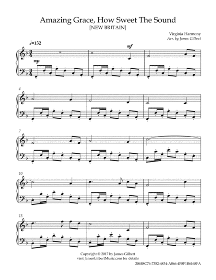 Amazing Grace, How Sweet The Sound Piano Solo scores gallery preview page 2