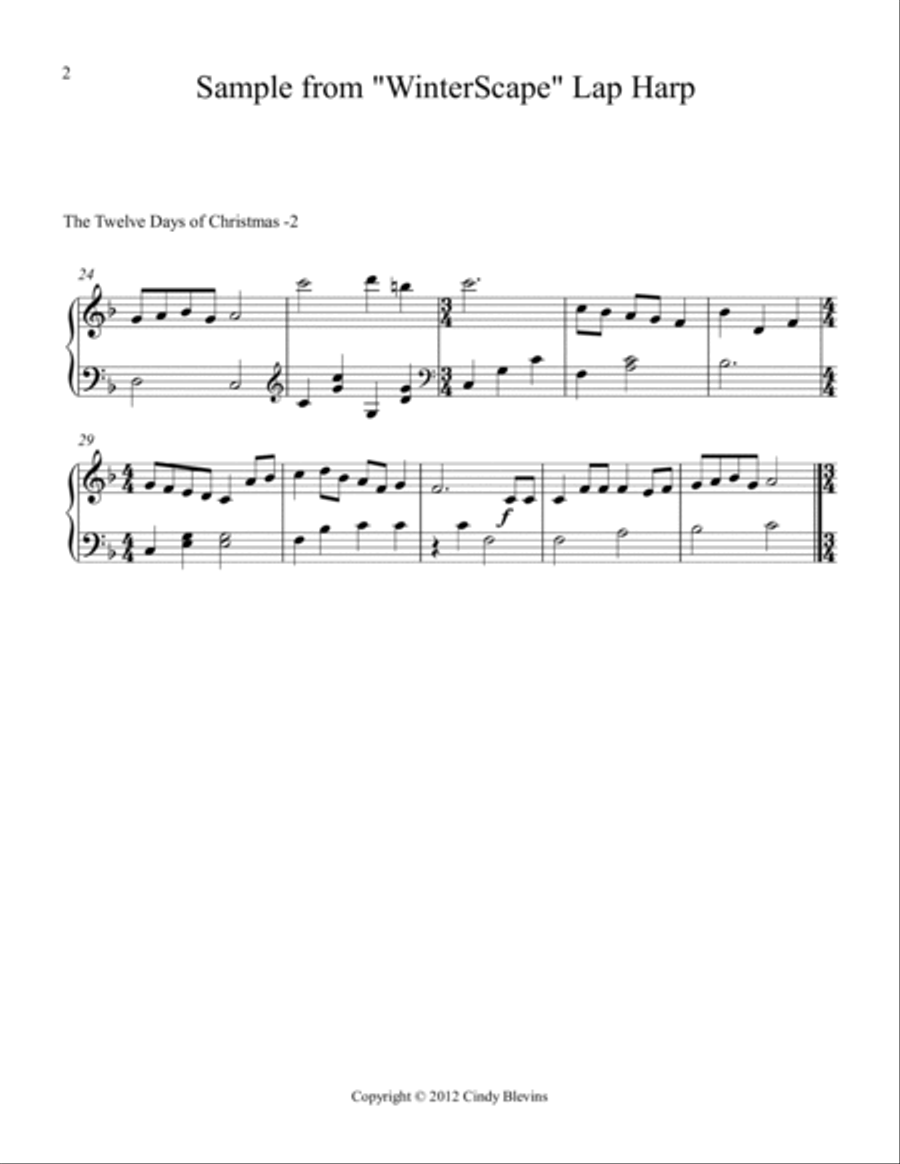 Winterscape, 16 seasonal arrangements for Lap Harp Lap Harp scores gallery preview page 3