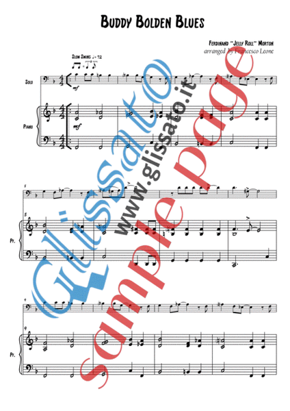 5 Easy Blues - bass clef Trombone/Euphonium or Bassoon & Piano (complete parts) image number null