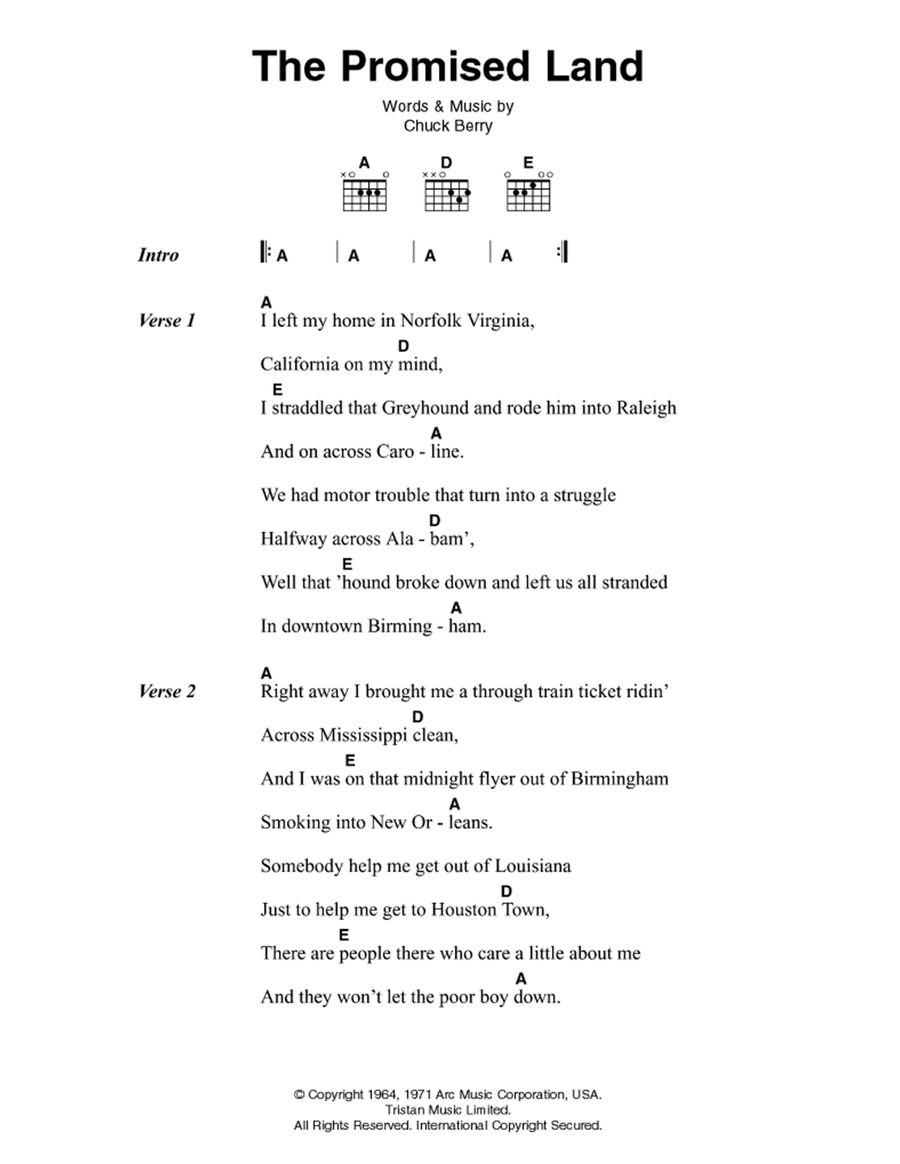 The Promised Land Guitar scores gallery preview page 1