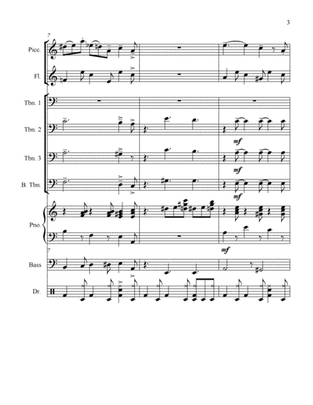 Quirky - a feature for Trombone section &flutes with rhythm section ; score & parts image number null
