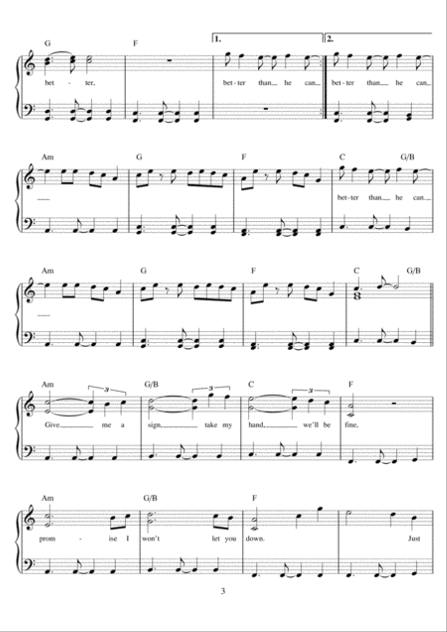 Treat You Better Easy Piano scores gallery preview page 3