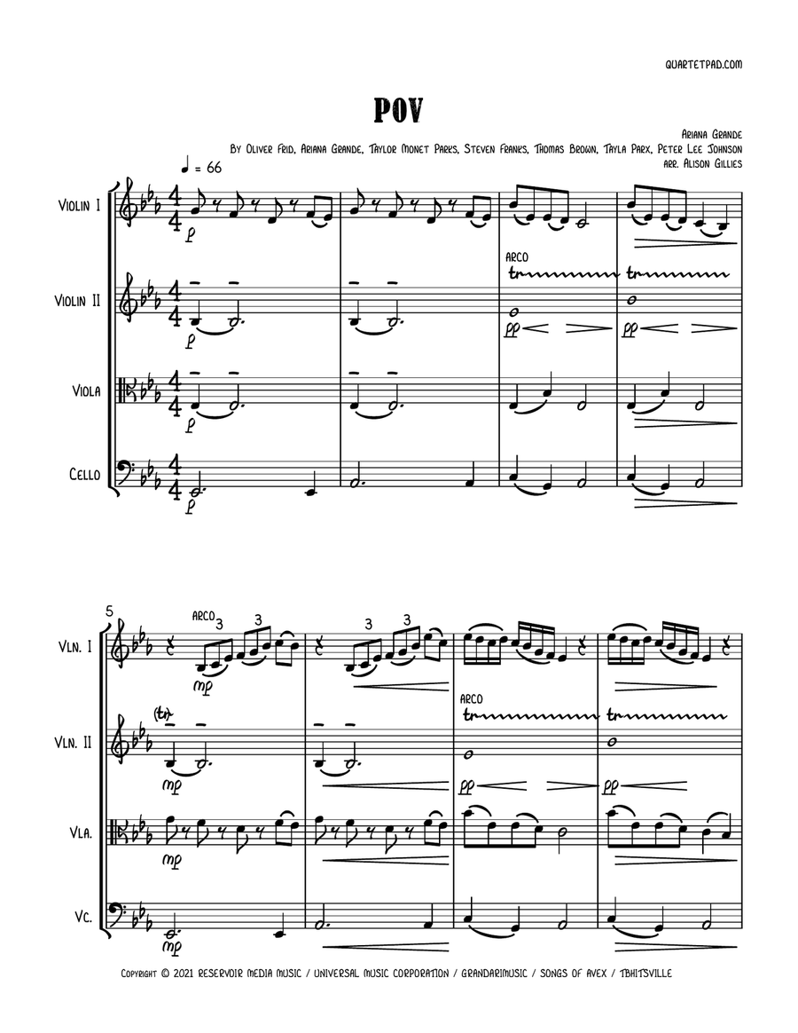 Pov String Quartet scores gallery preview page 1