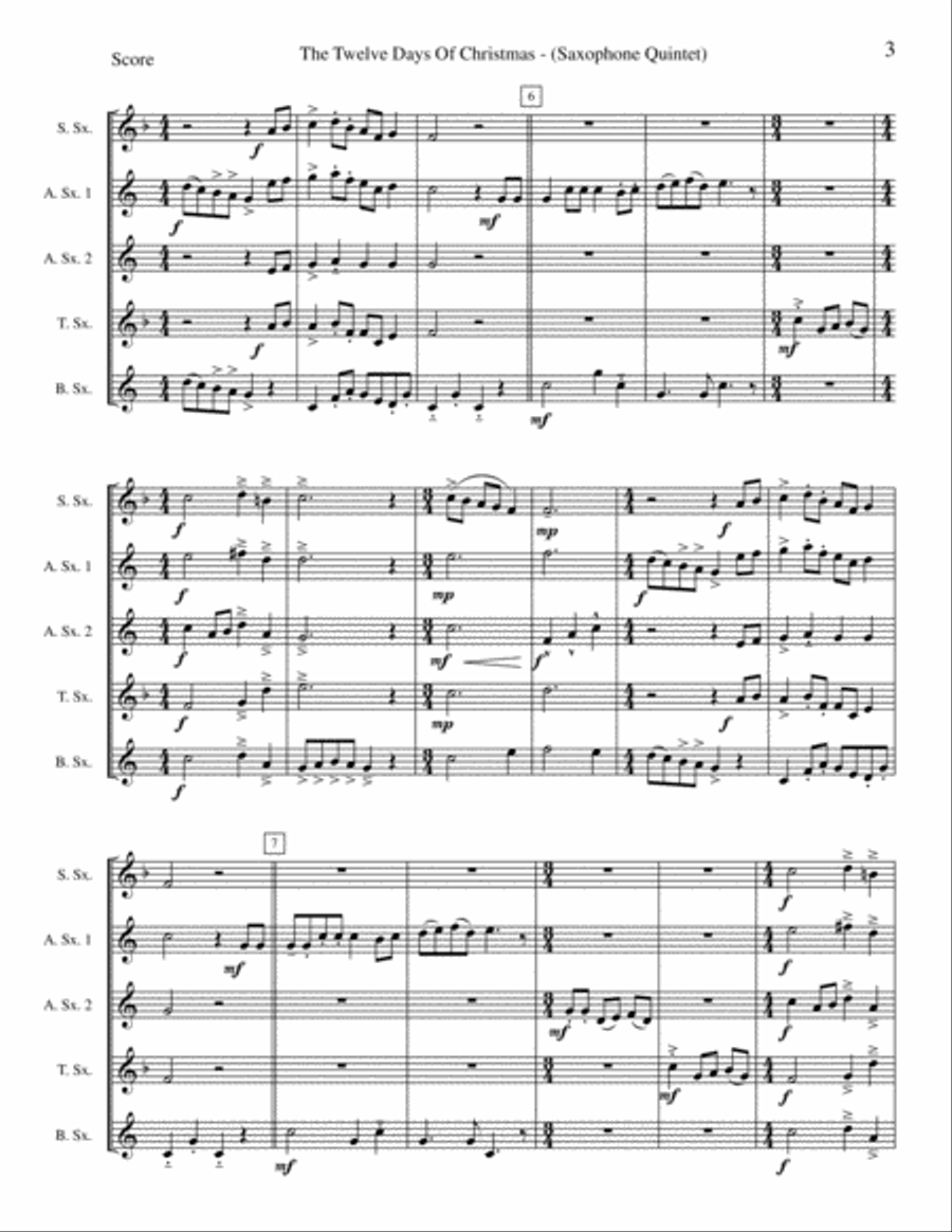 The Twelve Days Of Christmas Woodwind Quintet scores gallery preview page 4