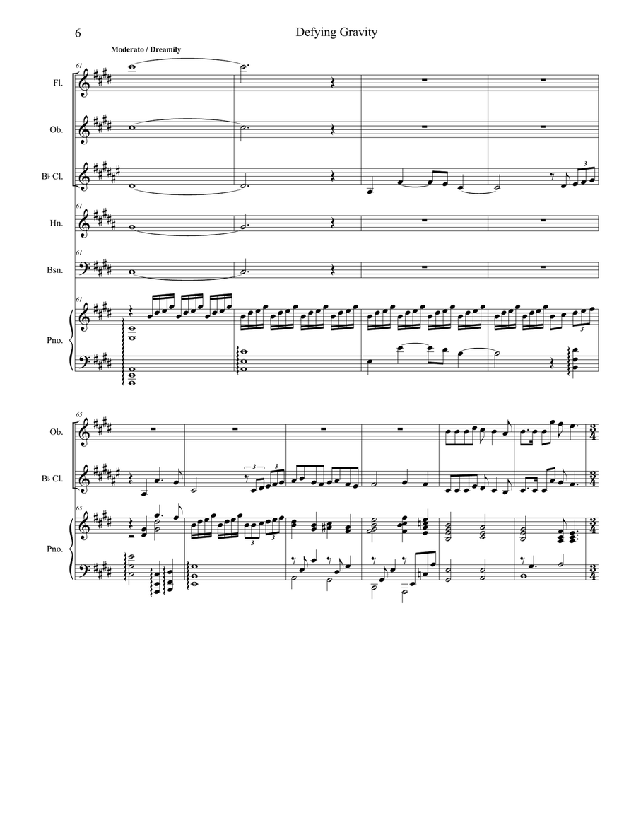 Defying Gravity Woodwind Quintet scores gallery preview page 6