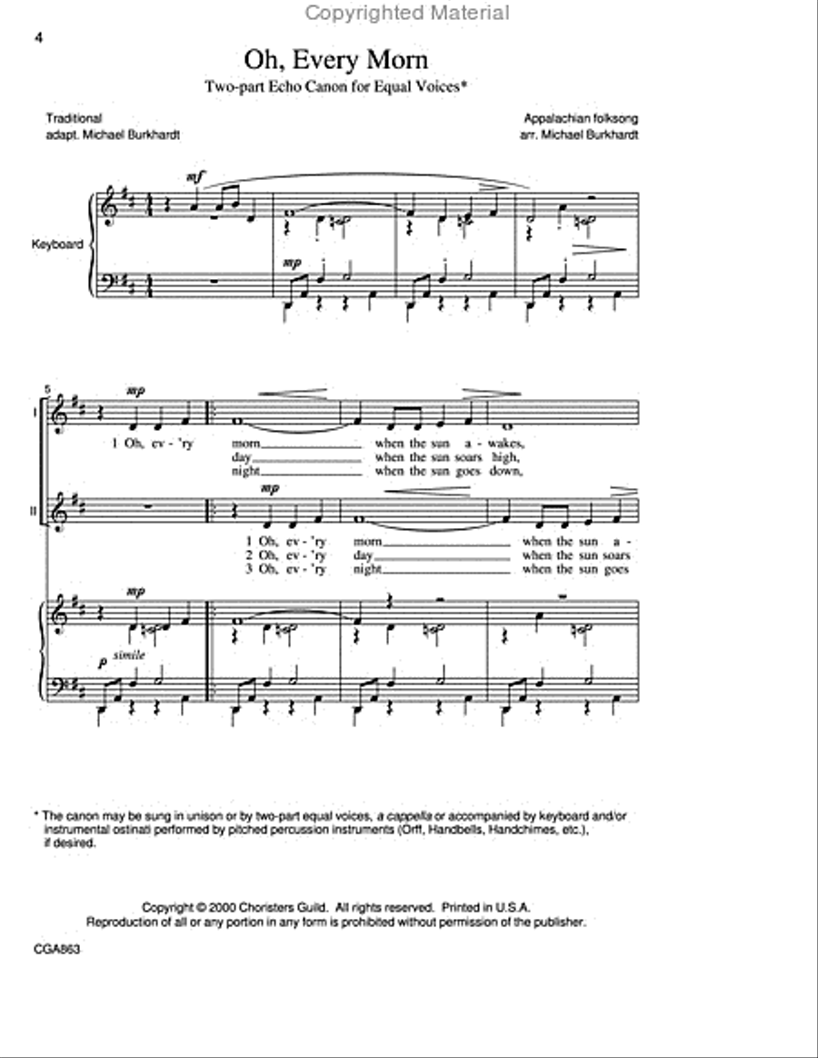 Three Canonic Folksongs for Young Singers SSA scores gallery preview page 4