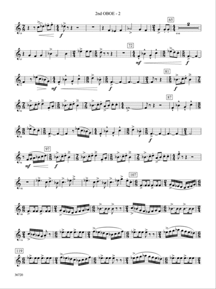 Tribute: 2nd Oboe Concert Band scores gallery preview page 2