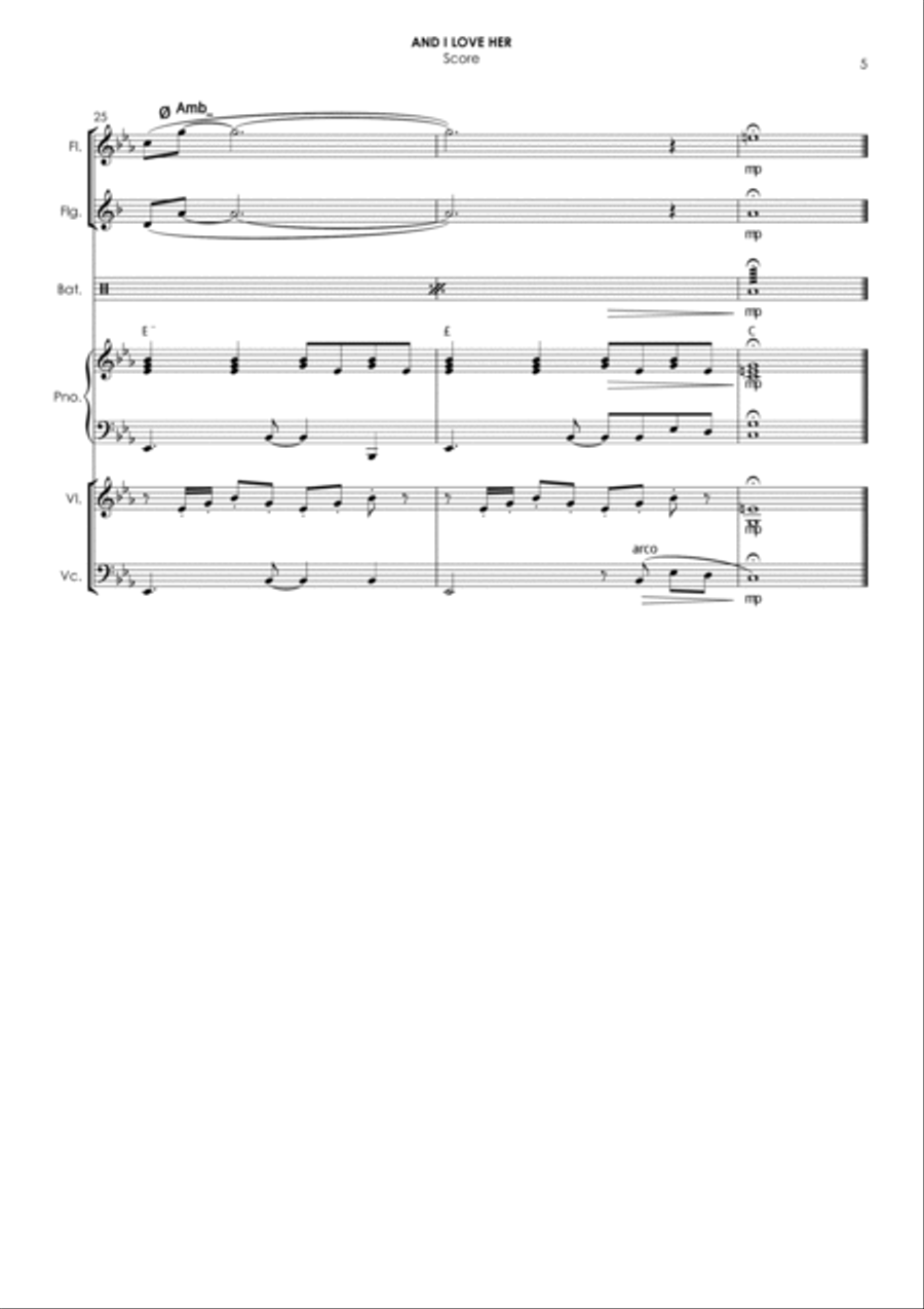 And I Love Her Small Ensemble scores gallery preview page 5