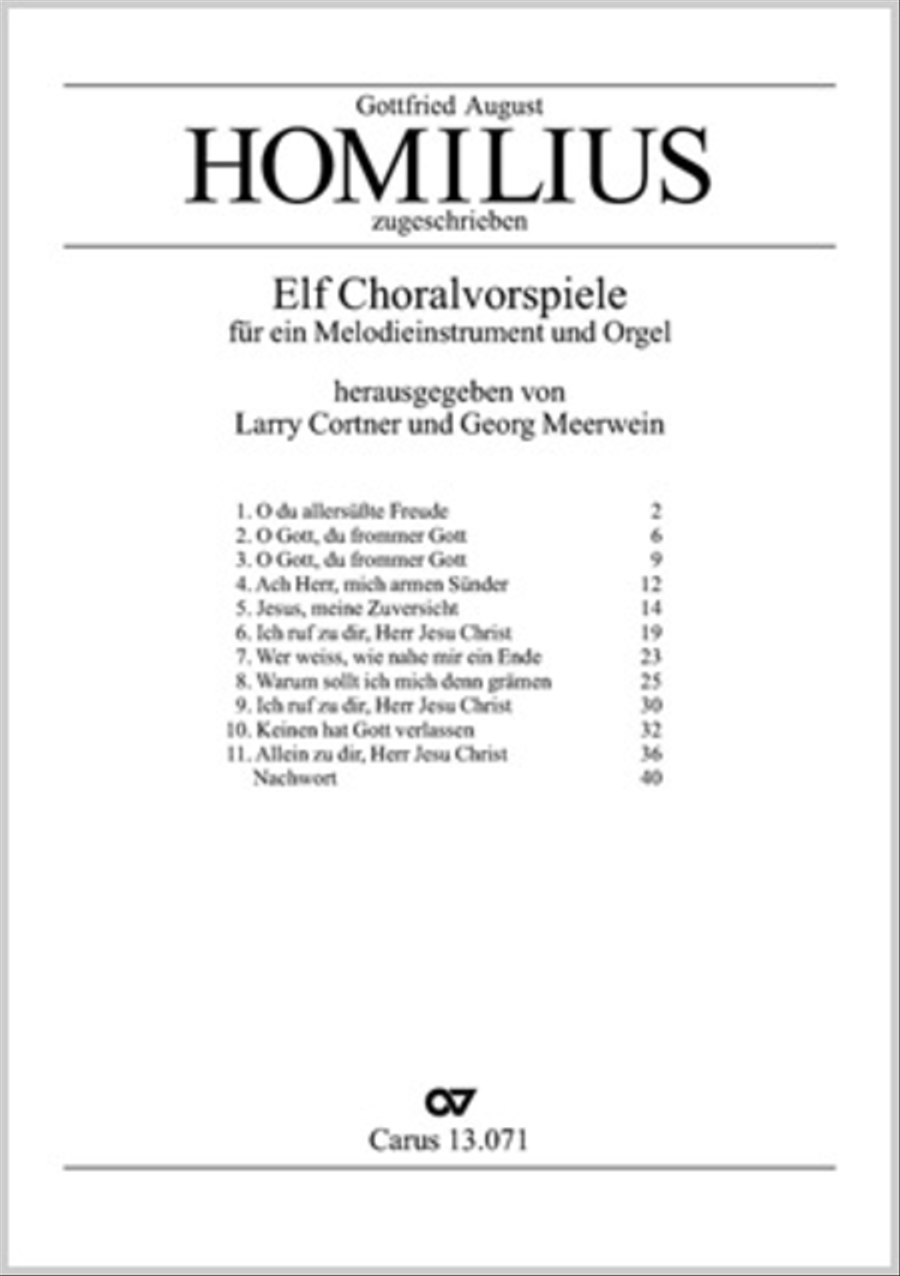 Eleven Chorale Preludes (Homilius: Elf Choralvorspiele) Part scores gallery preview page 1