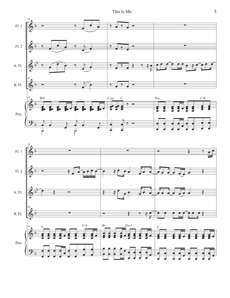 This Is Me Woodwind Ensemble scores gallery preview page 5