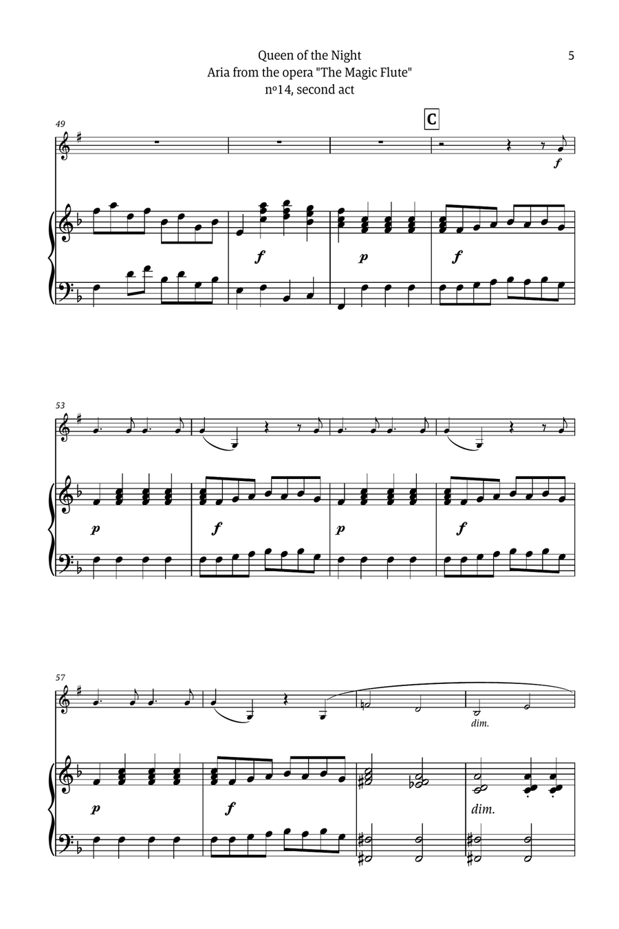 Queen of the Night - for solo euphonium (with piano) Chamber Music scores gallery preview page 5
