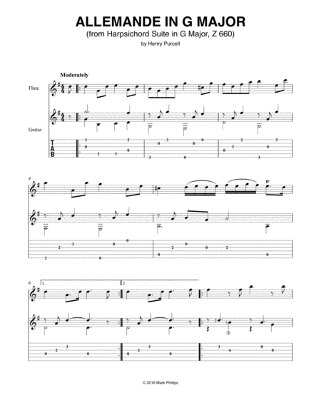Allemande in G Major (from Harpsichord Suite in G Major, Z 660) image number null