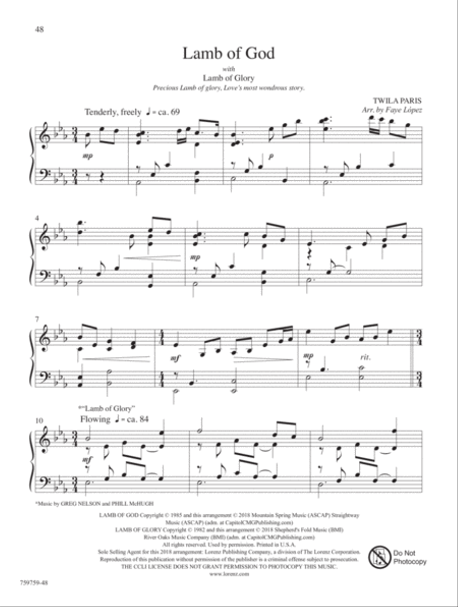 Behold the Lamb of God! Piano Solo scores gallery preview page 12