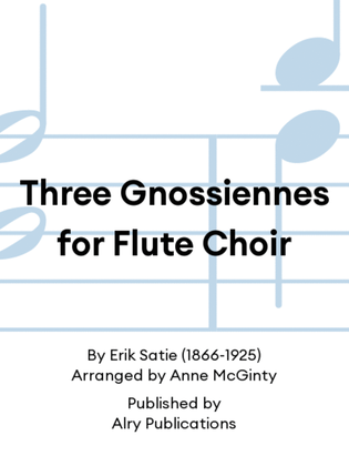 Book cover for Three Gnossiennes for Flute Choir