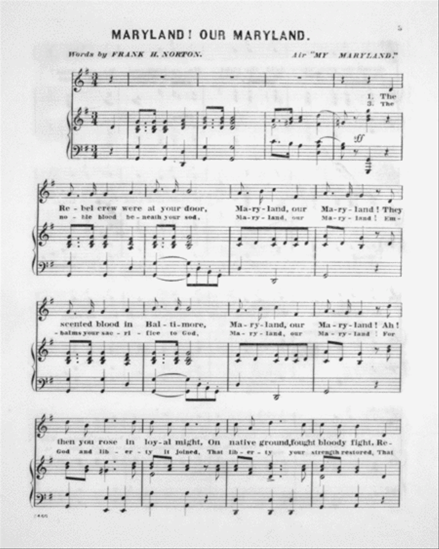 Maryland our Maryland! Or, Maryland Redeemed Voice scores gallery preview page 2